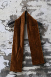 AVIVA JIFEI XUE 24 Autumn and Winter Sage Herringbone Wool Knitted Padded Narrow Scarf AJX-FW24-PNS-OCVGWG-ZHE-F Ochre